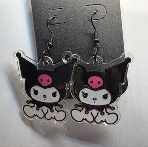 Kuromi Sanrio w/ Pink Skull Earrings Handmade Hypoallergenic BUNDLE &‎ Save
